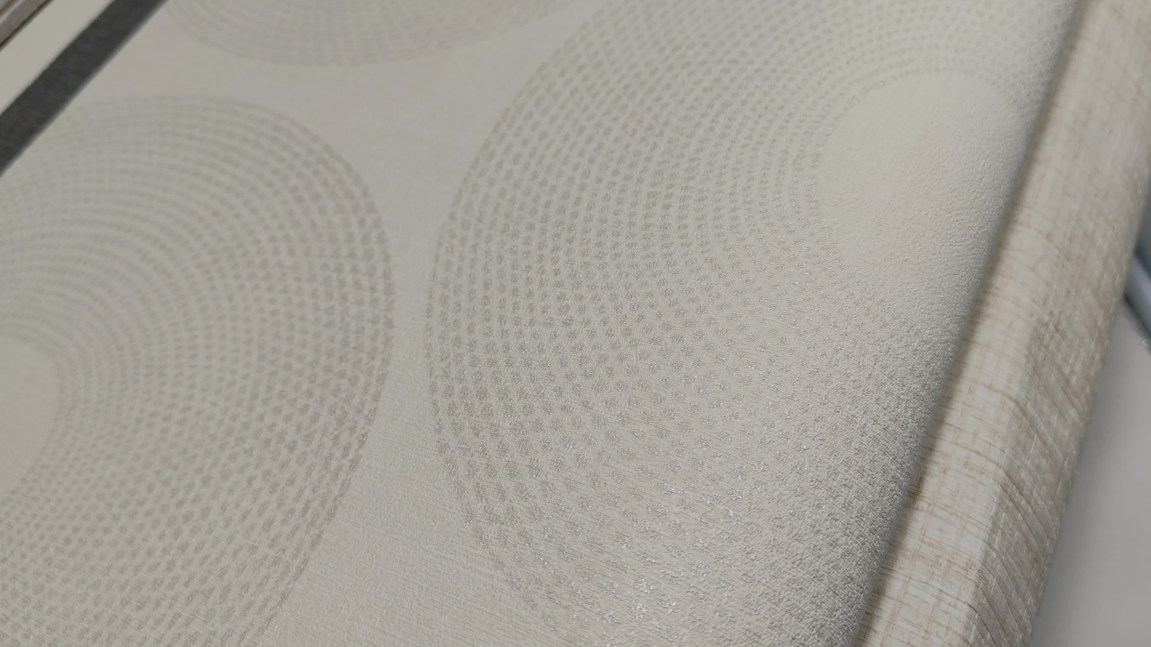 Krémfehér kör mintás design tapéta mosható vinyl