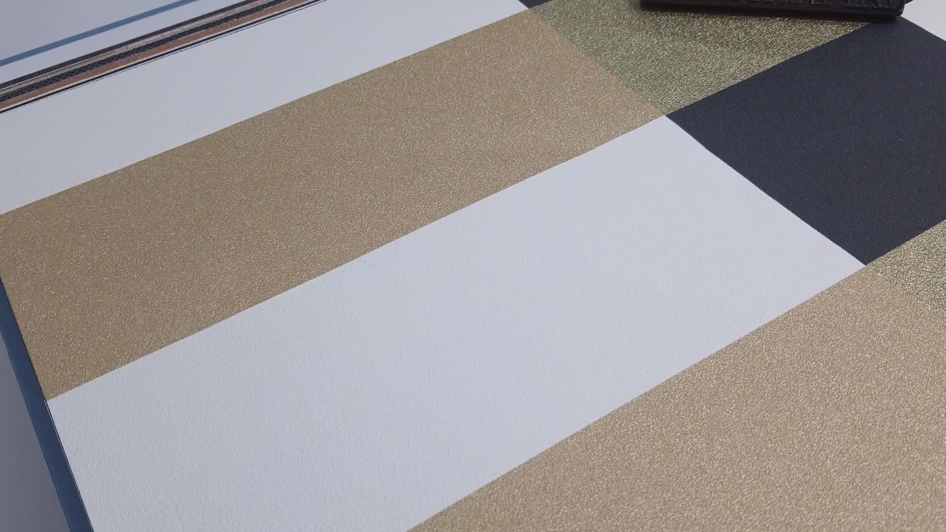 Fehér arany csíkos mintás vinyl dekor tapéta