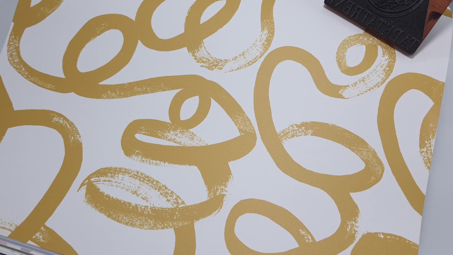 Okker sárga absztrakt vonalas gyerek tapéta