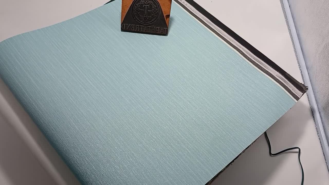 Türkiz enyhén csilámos egyszínű dekor tapéta