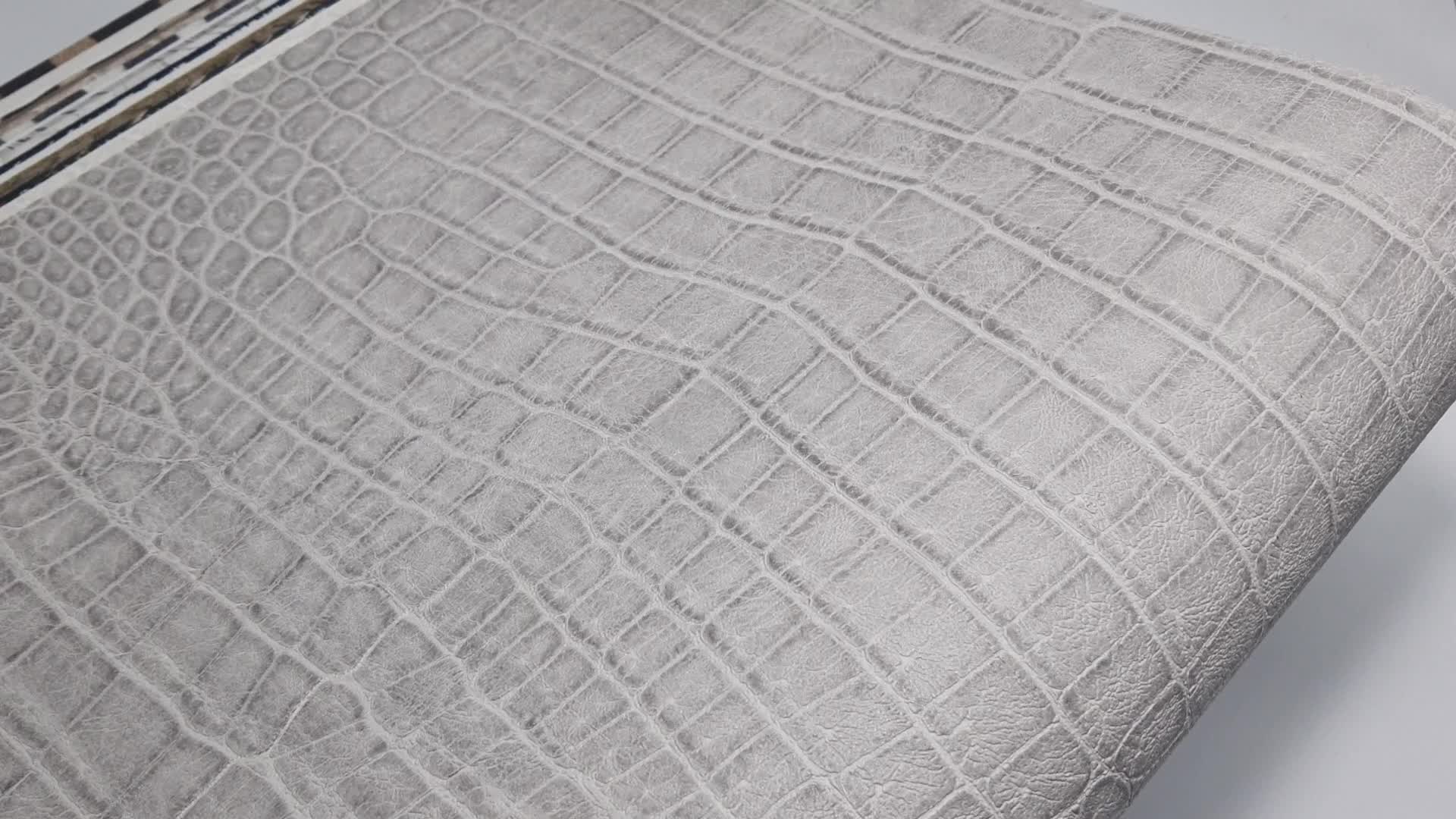 Krokodilbőr mintás tapéta szürke színben