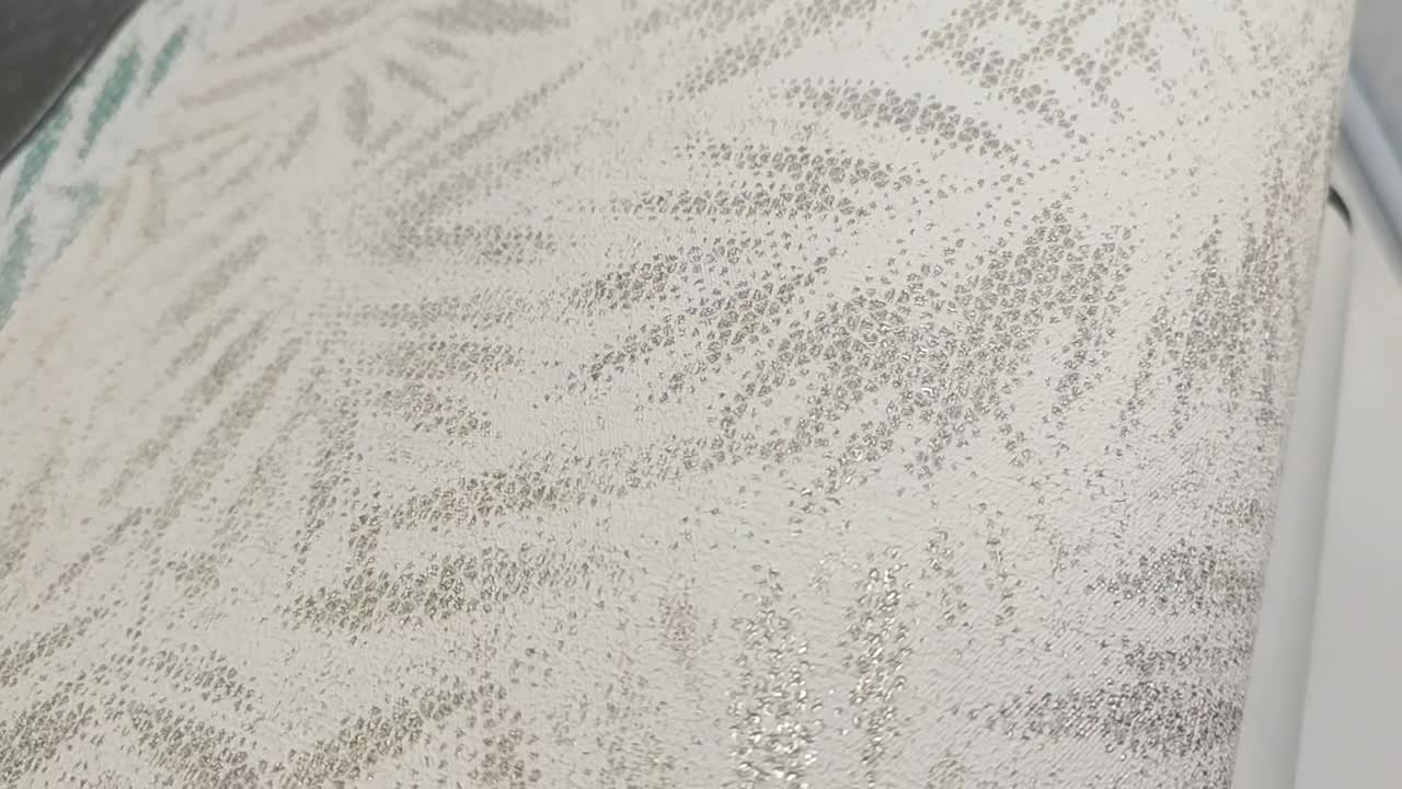 Bézs minimál leveles dekor tapéta