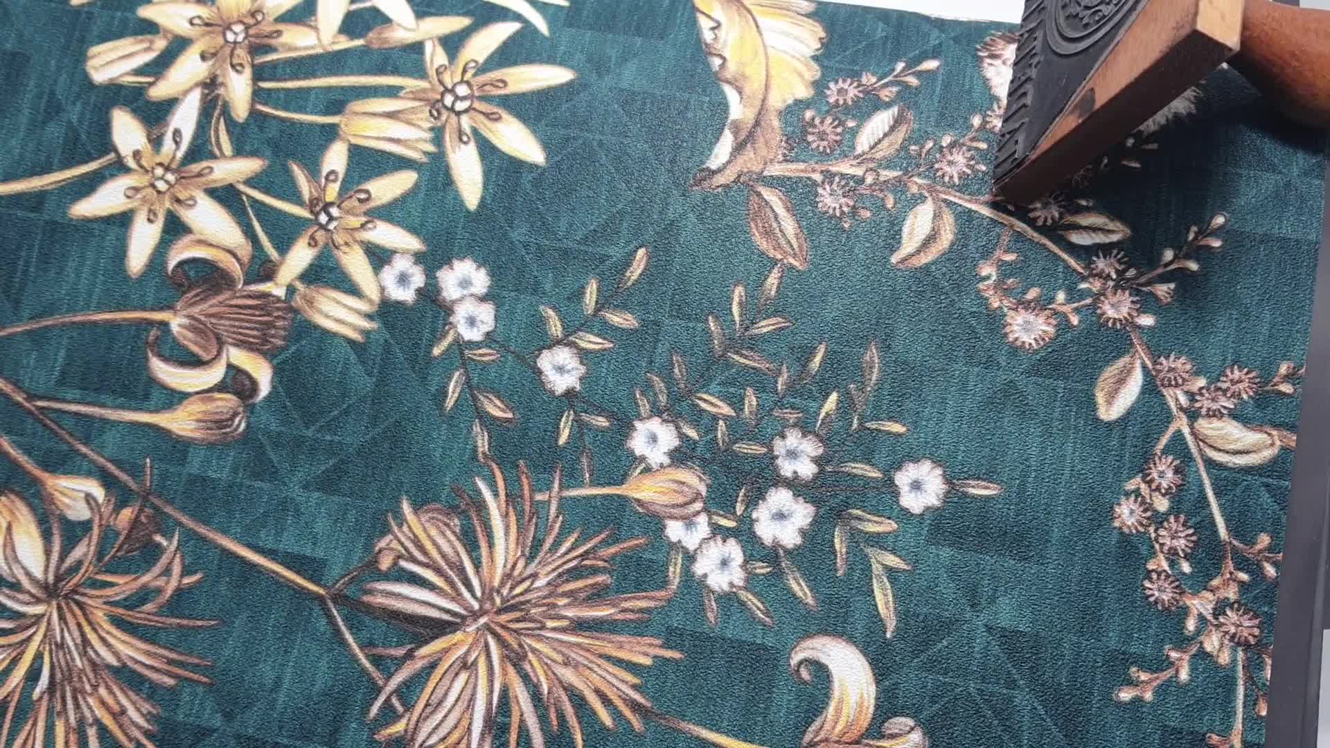 Dekor tapéta türkiz meze virágos mintával