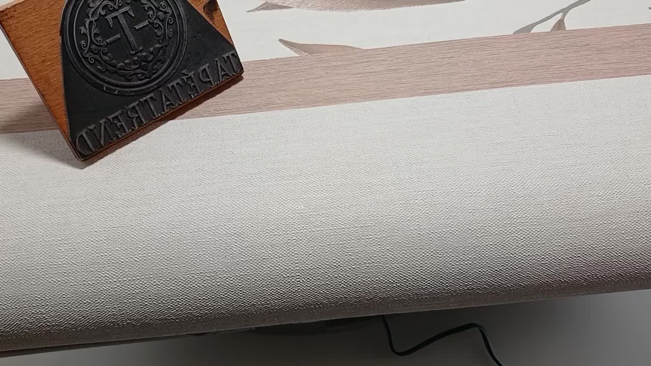 Bézs vinyl tapéta textilhatású mintával