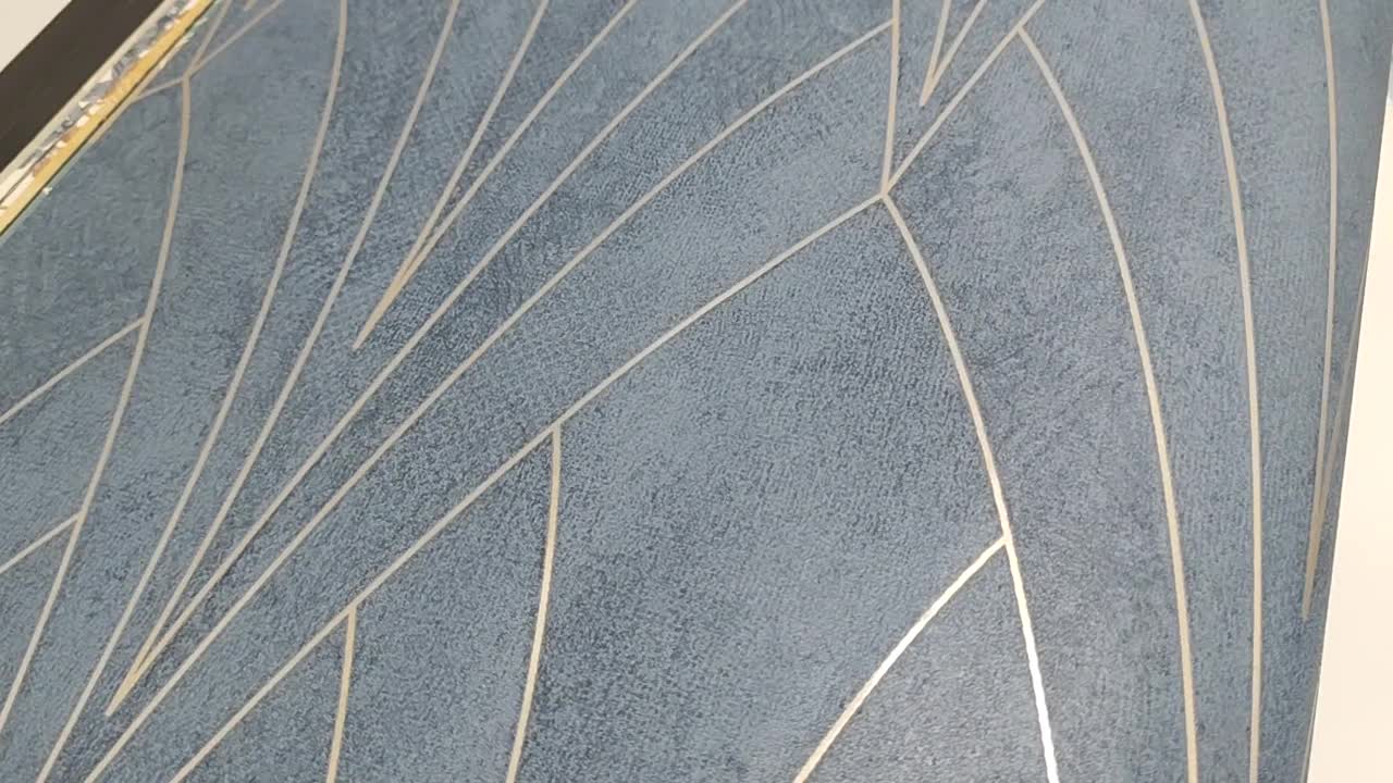 Design tapéta sötétkék art deco geometrikus mintával