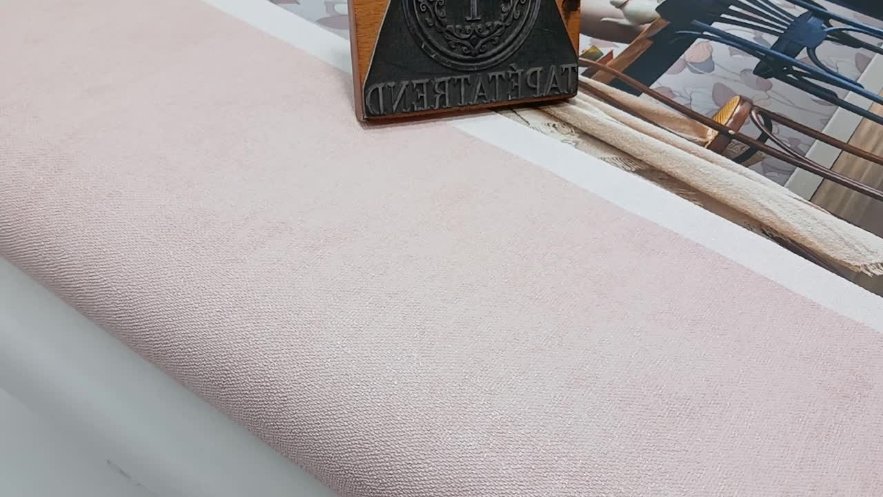 Halványlila vinyl tapéta textilhatású mintával