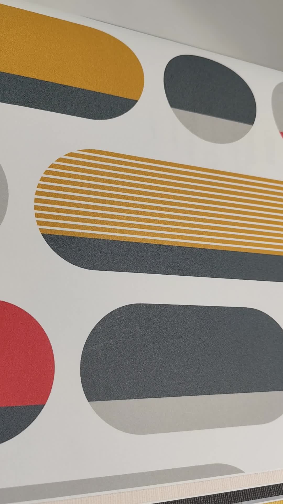 Retro design tapéta színes geometriai mintával