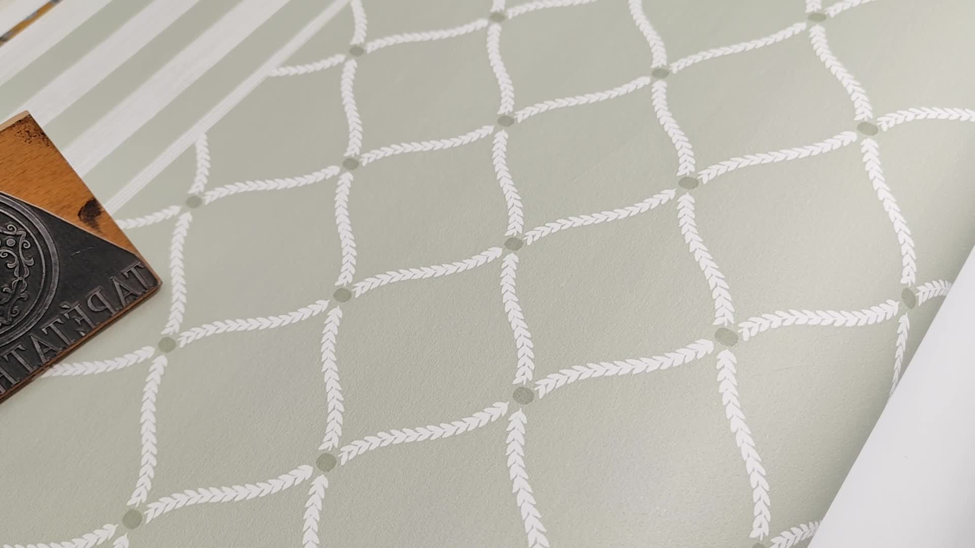 Klasszikus geometria mintás zöld design tapéta 