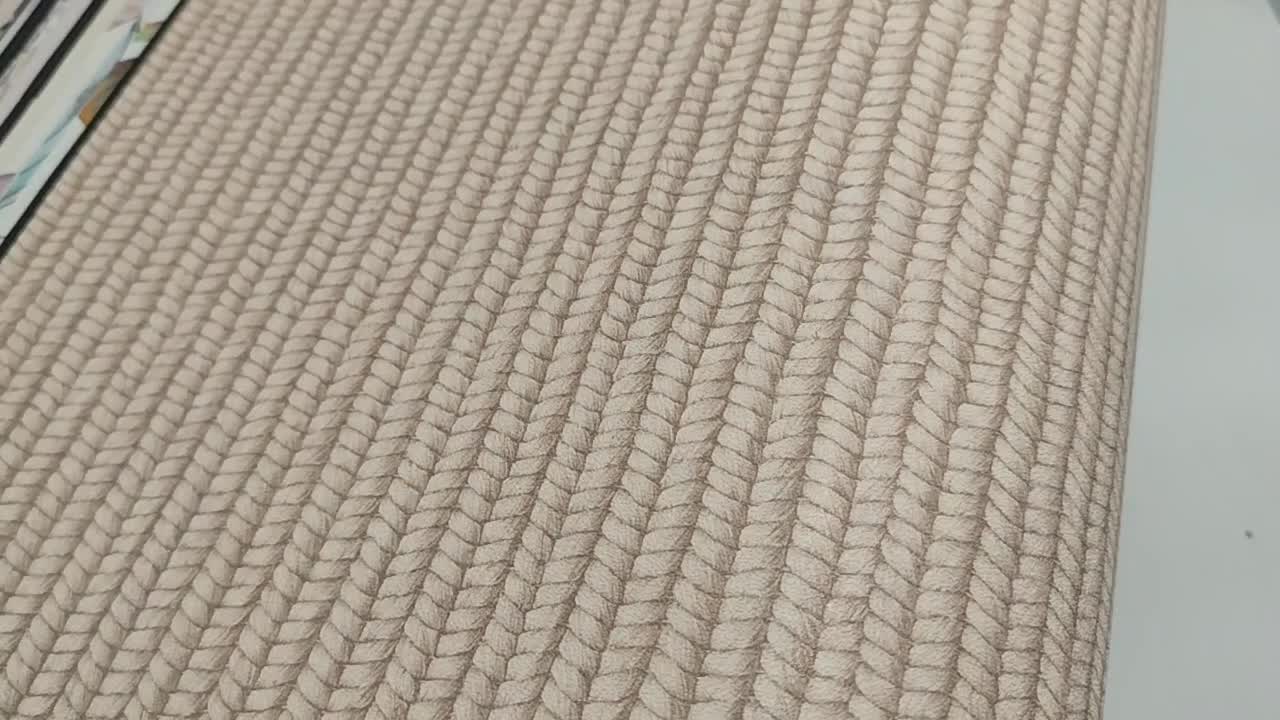 Halványbarna vinyl tapéta kötött hatású mintával