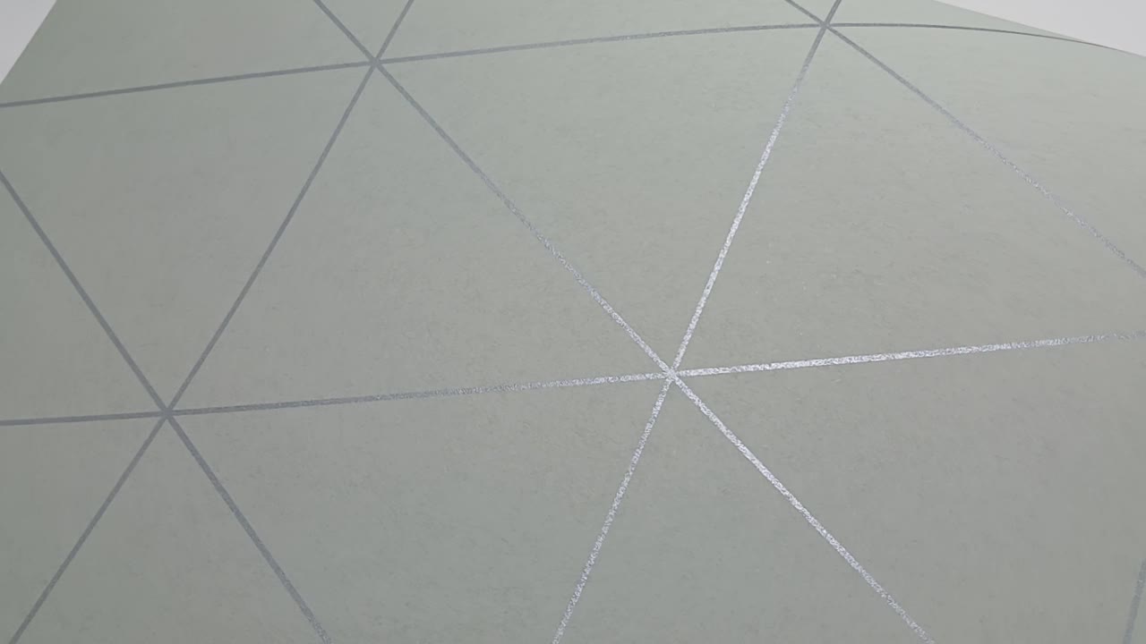 Halvány zöld alapon ezüst minimalista geometria mintás design tapéta