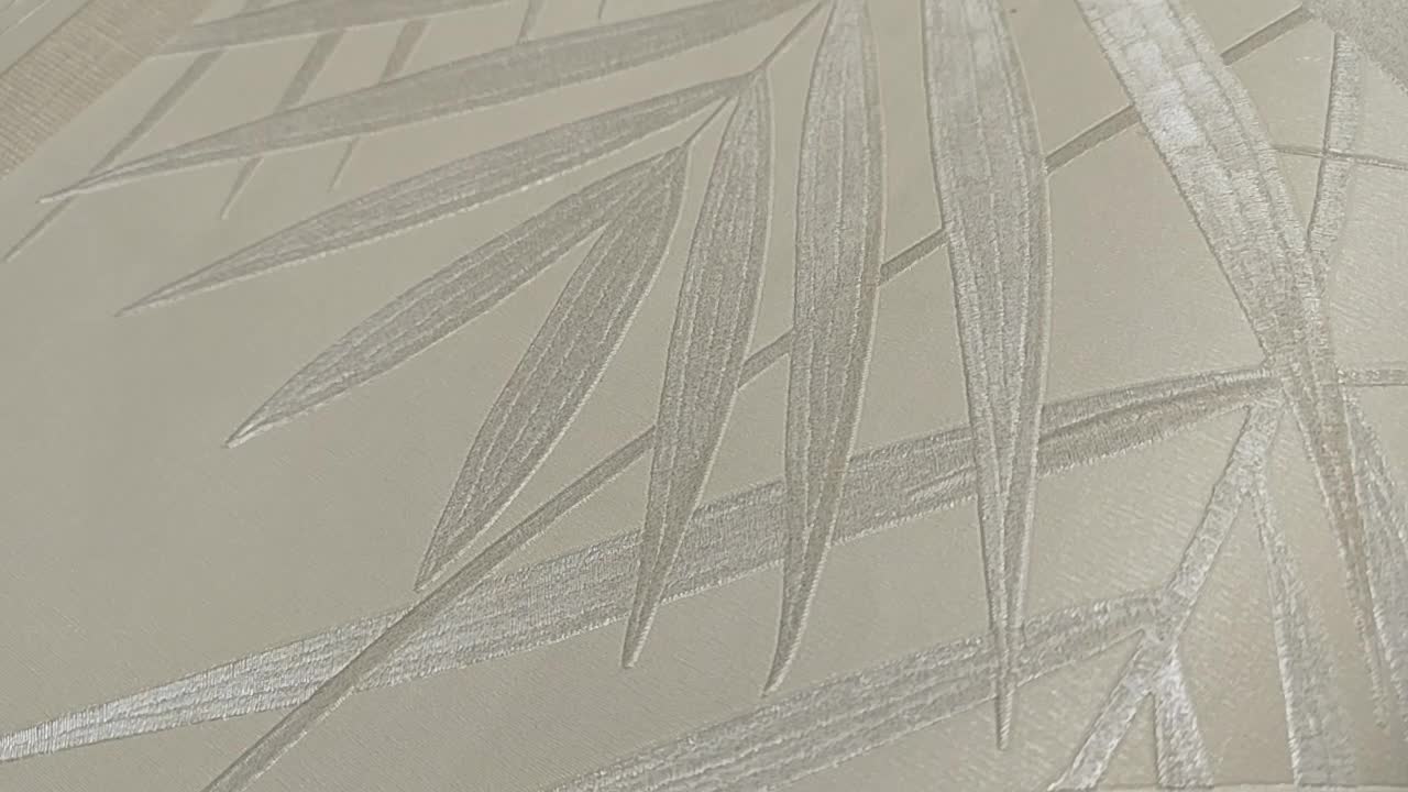 Olasz elegáns design tapéta struktúrált krém beige pálma levél mintával