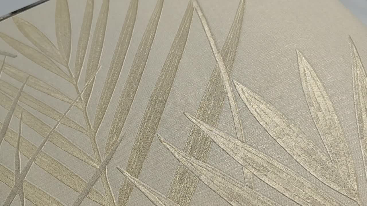 Olasz elegáns design tapéta struktúrált beige pálma levél mintával