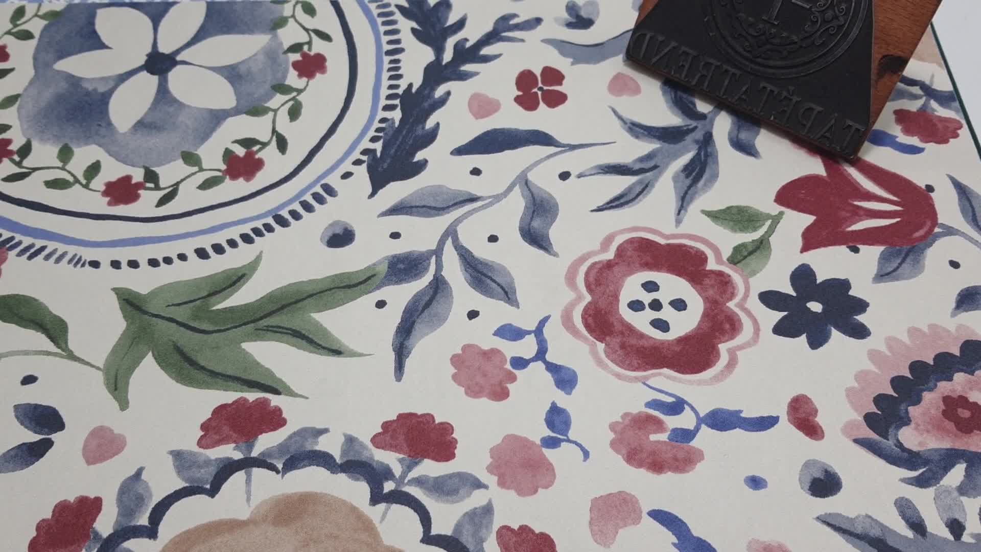 Népies vintage virág mintás vlies angol design tapéta