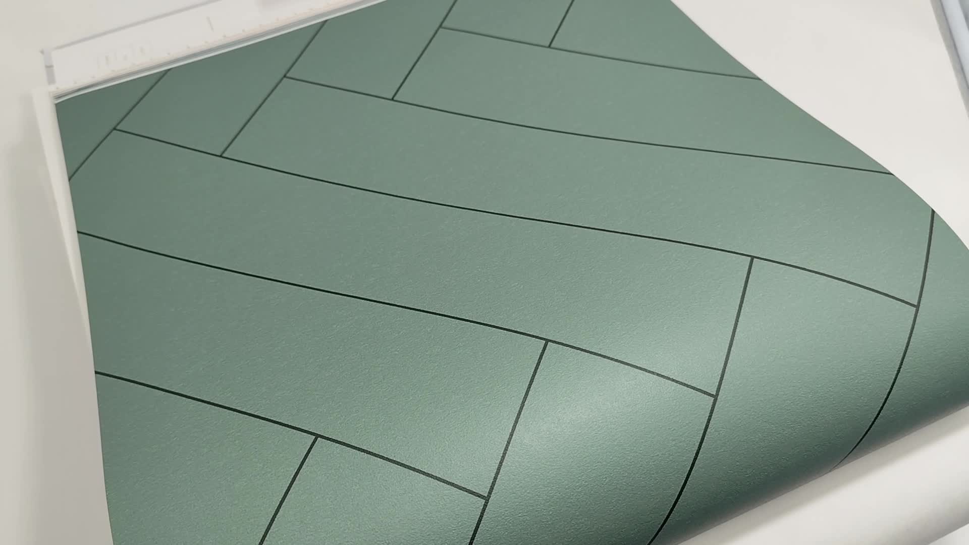 Minimál geometrikus tapéta zöld színben