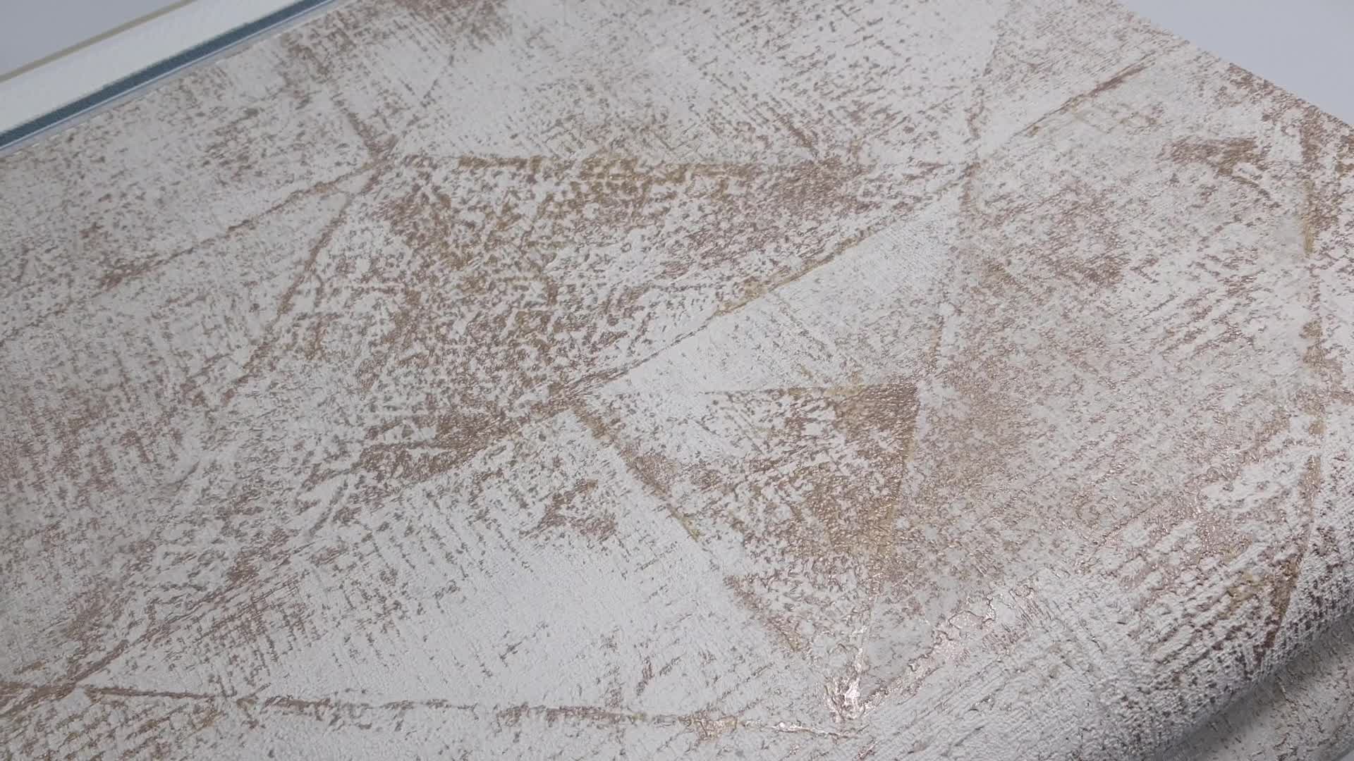 Bézs arany struktúrált vinyl tapéta modern geometriai mintával