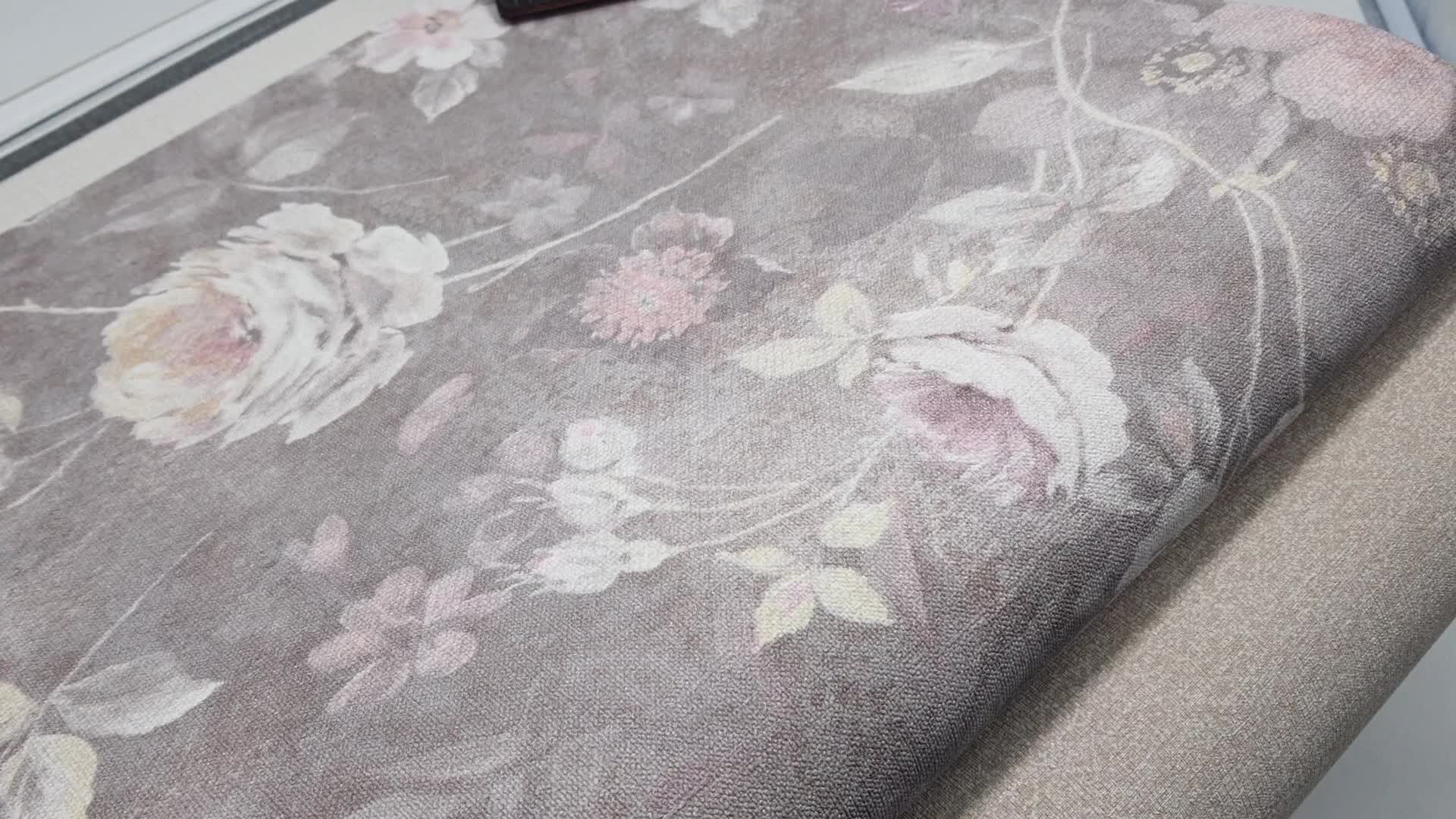 Rózsa virágmintás vintage tapéta szürkésrózsaszín színvilágban