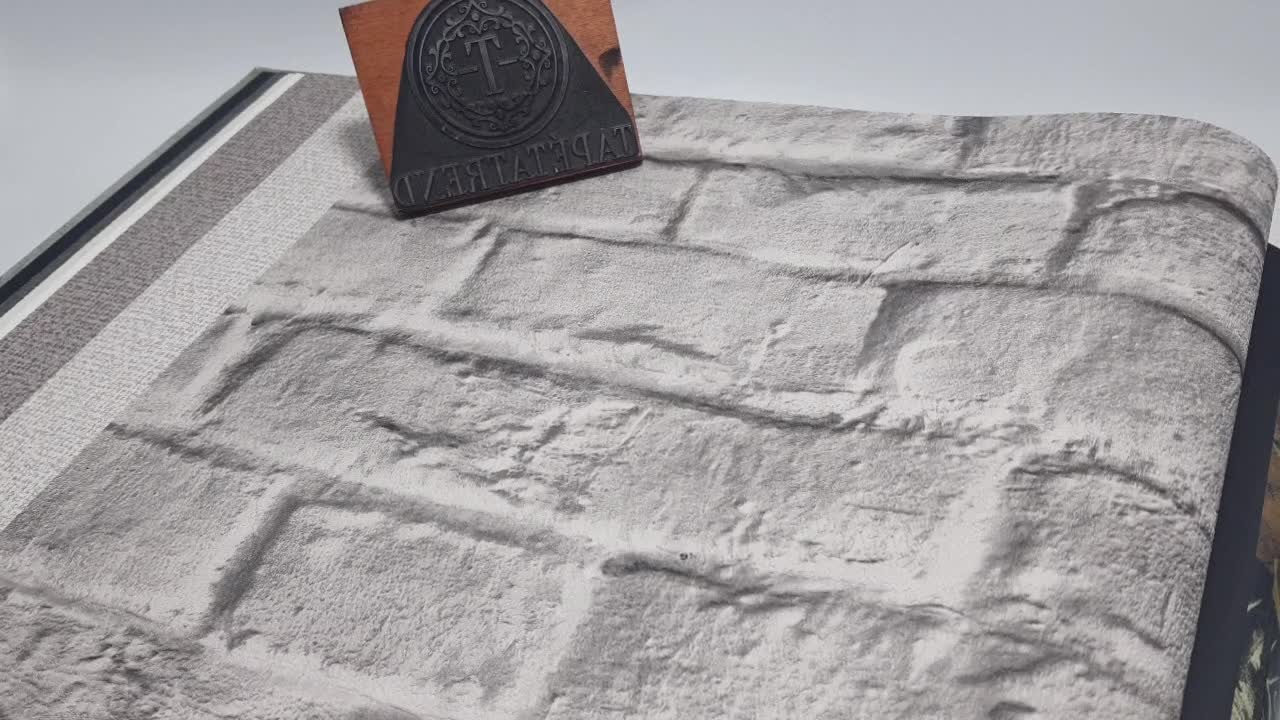 Tégla mintás design vinyl tapéta szürkés barna színben