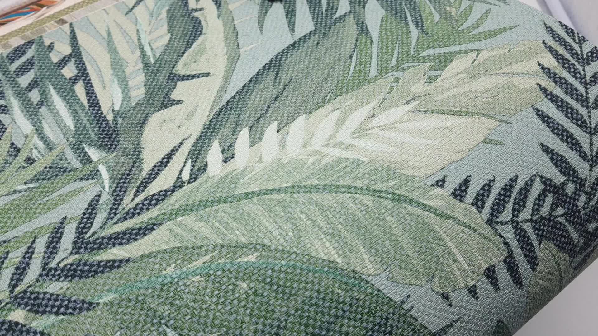 Pálmalevél mintás olasz design tapéta türkizkék zöld színekkel