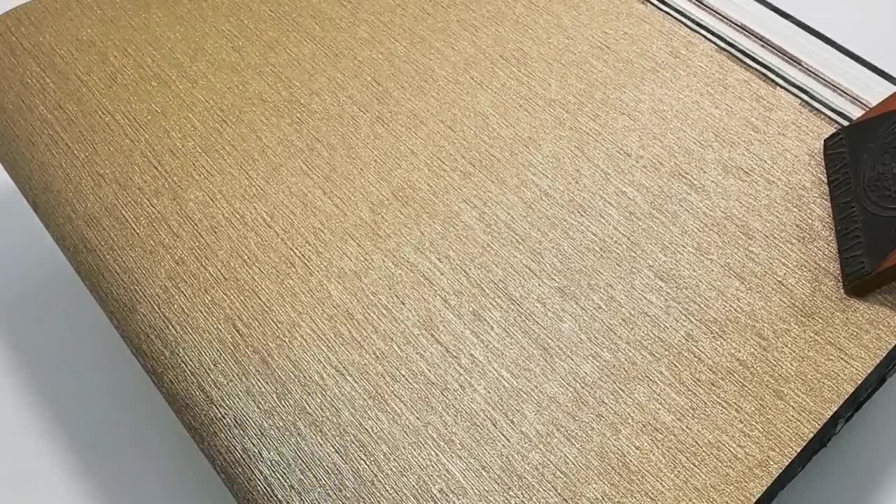 Egyszínű arany vinyl uni design tapéta strukturált felülettel