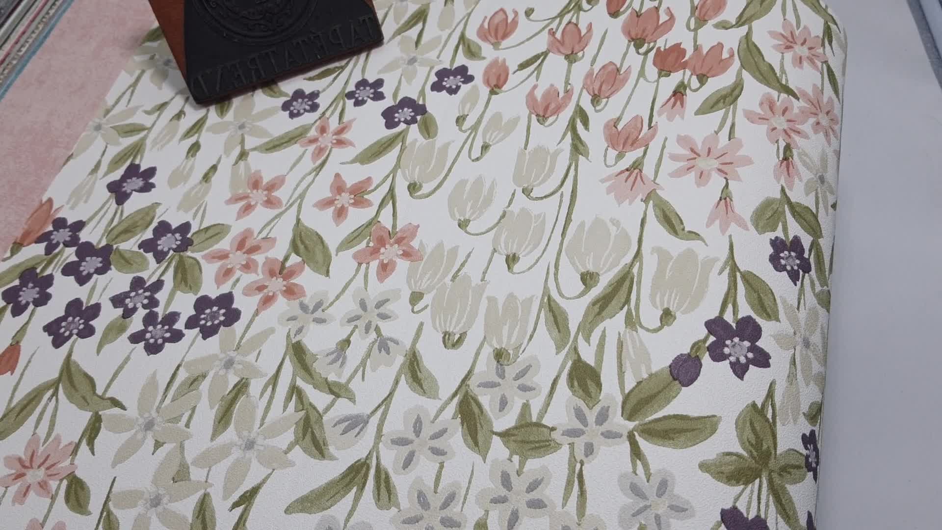 Vinyl tapéta mezei virágos mintával