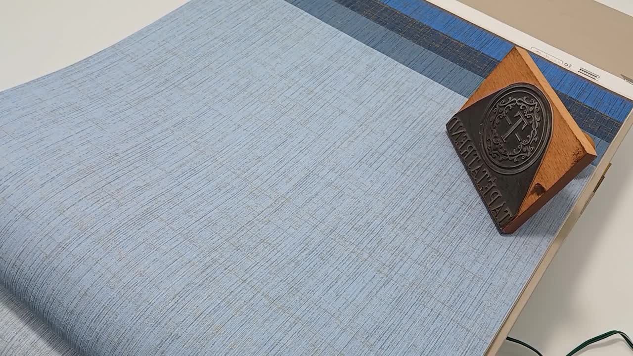 Kék enyhe arany szövésú design tapéta mosható vinyl