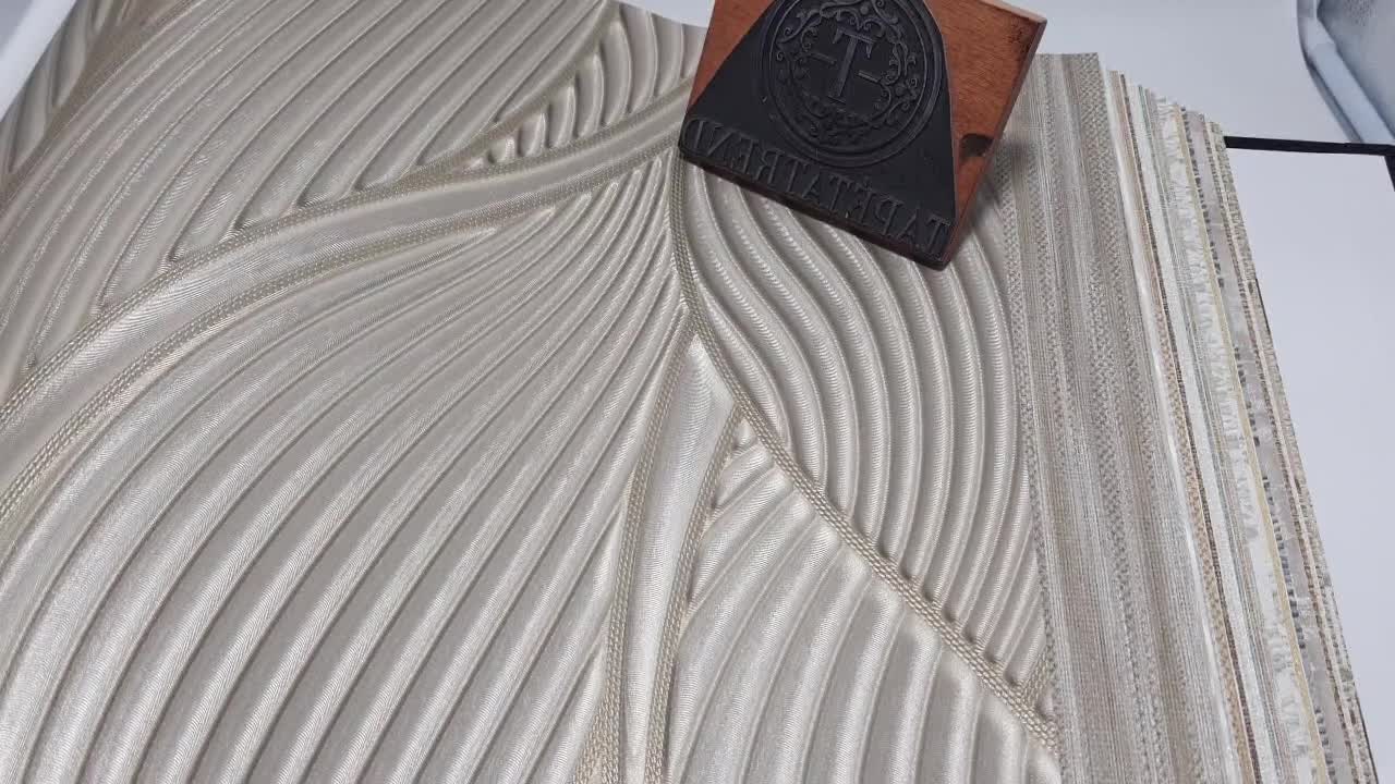 Stuktúrált levél mintás olasz vinyl design tapéta