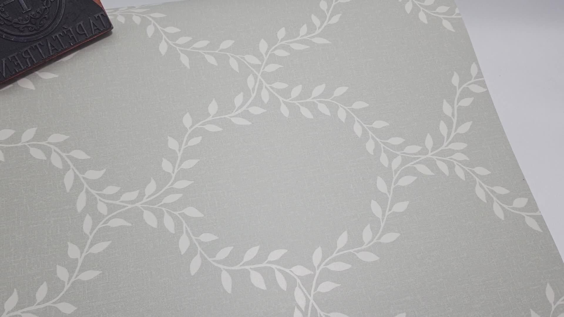 Zsálya zöld inda levél mintás skandináv stílusú design tapéta, Wilma Sage Green