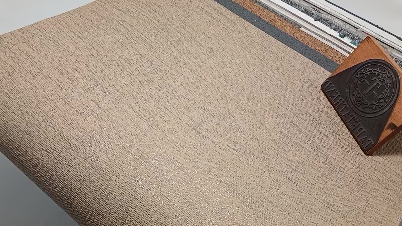 Barna textilhatású vlies dekor tapéta