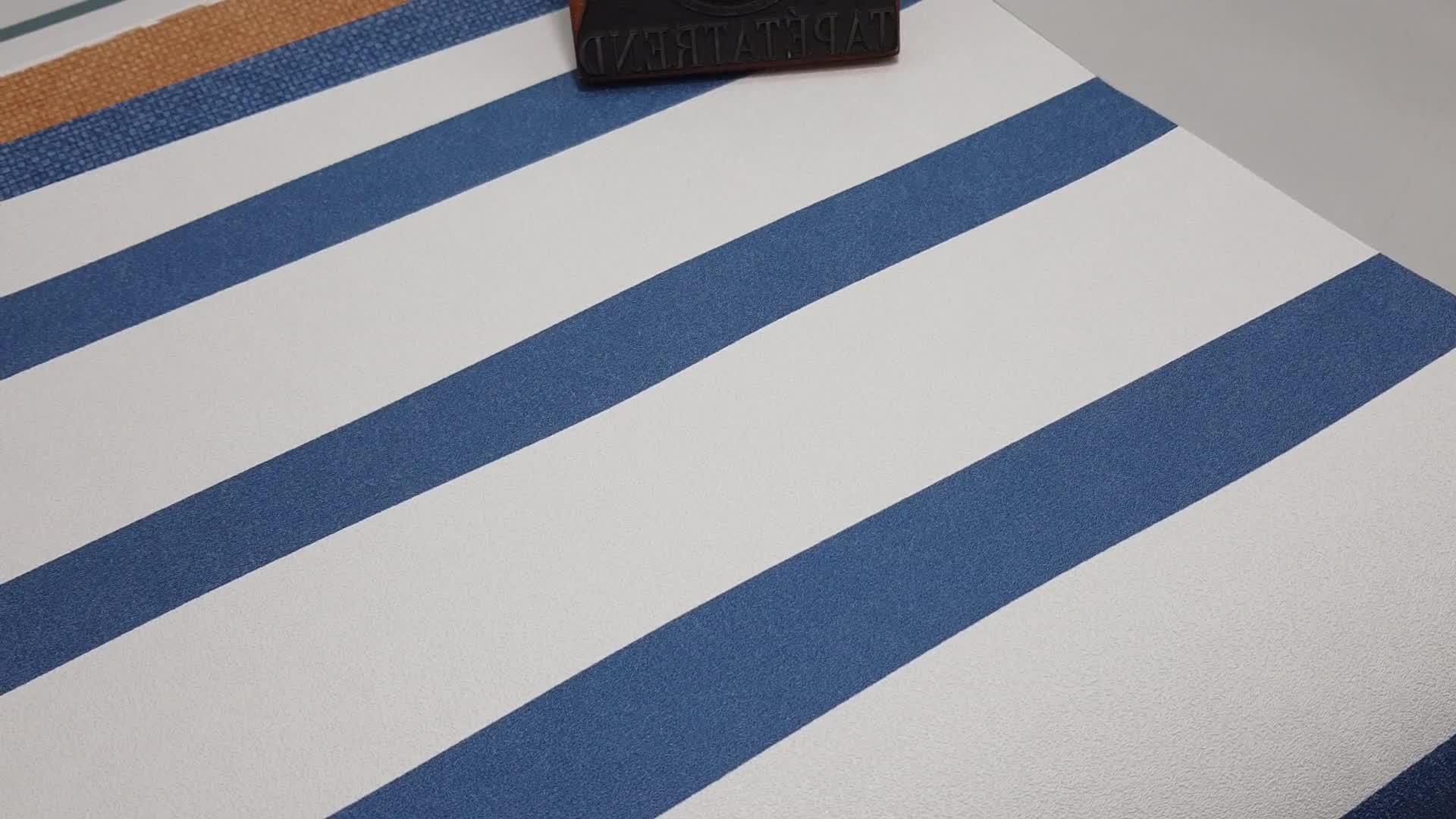 Kék szabálytalan csíkos mintás vinyl tapéta