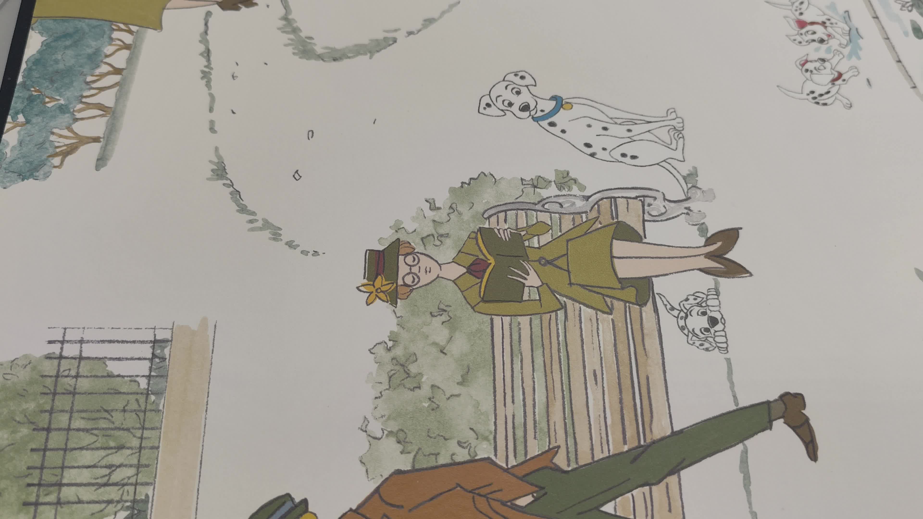 101 kiskutya mintás Desney gyerektapéta kék zöld színekkel