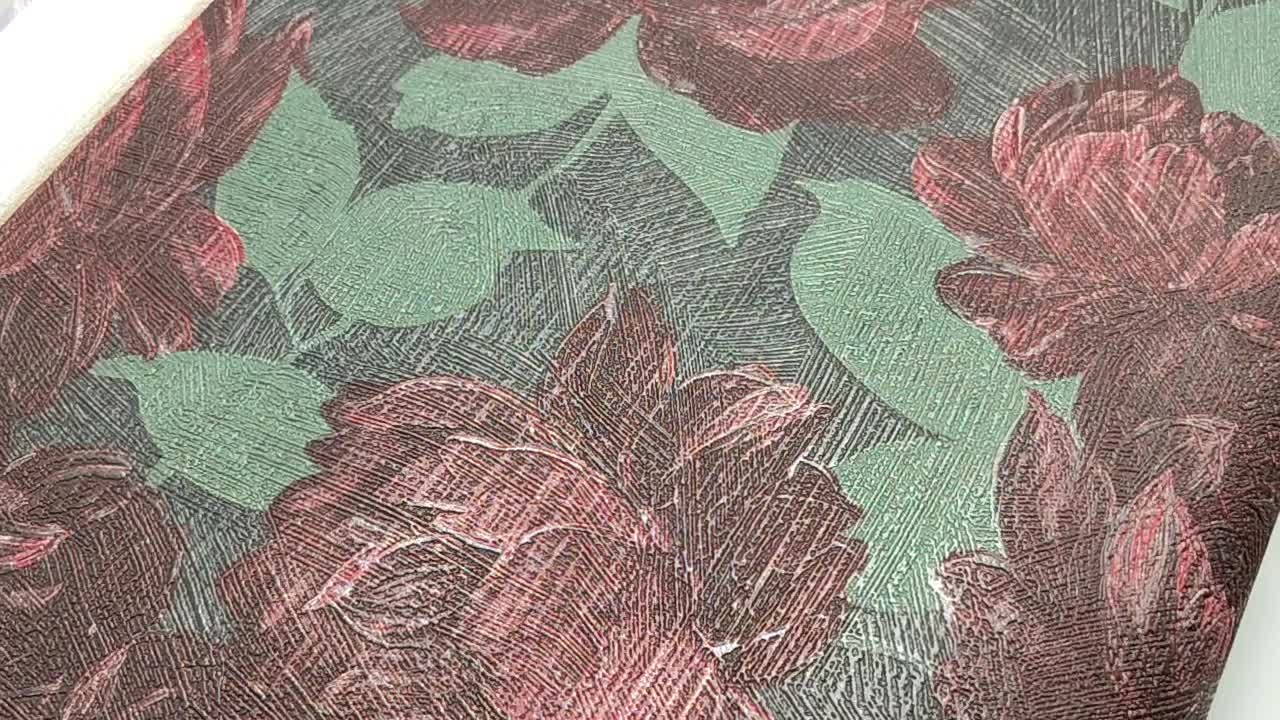 Elegáns vinyl rózsa mintás design tapéta 106cm széles