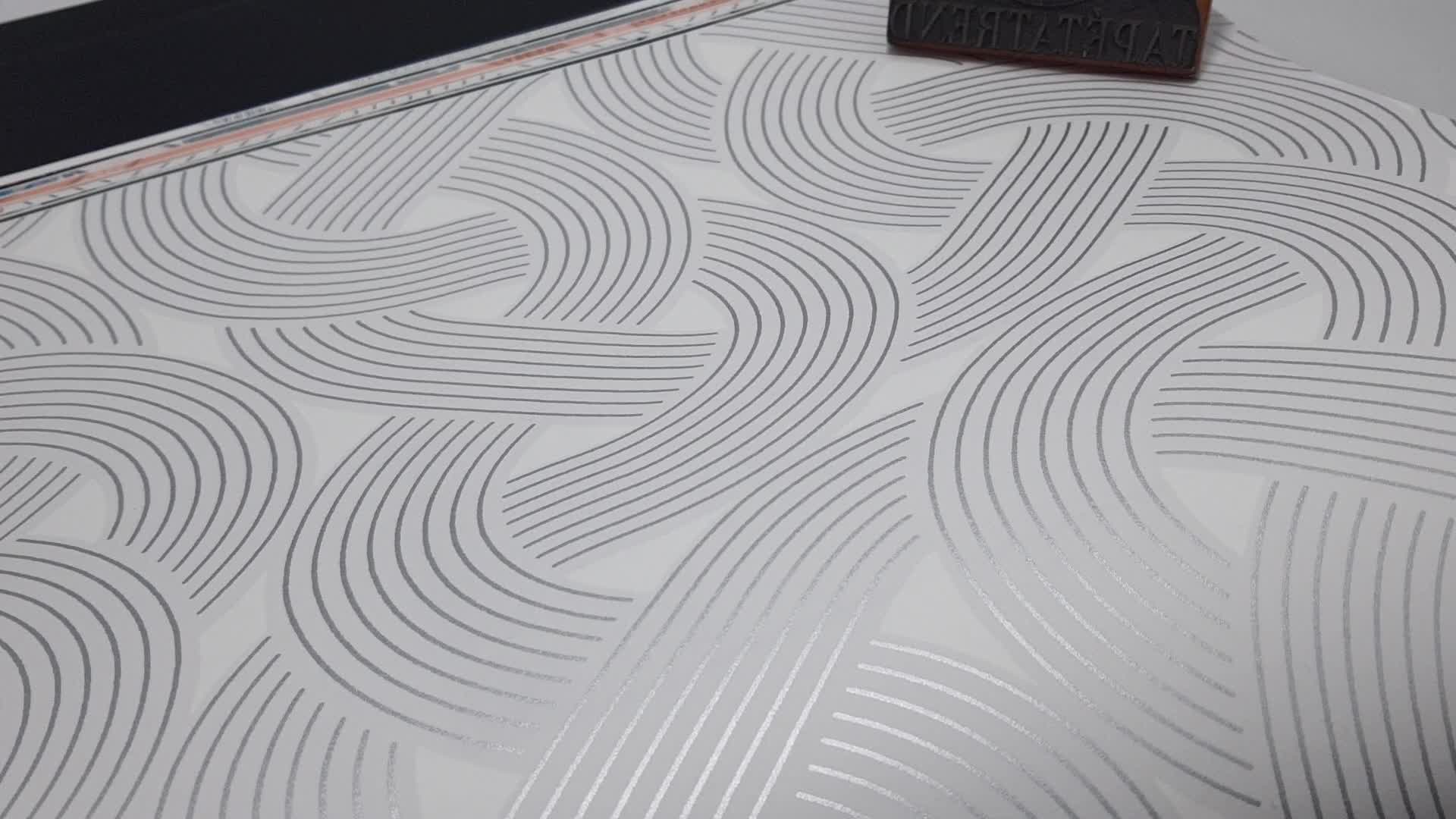 Modern szürke ezüst hullám geometria mintás design tapéta