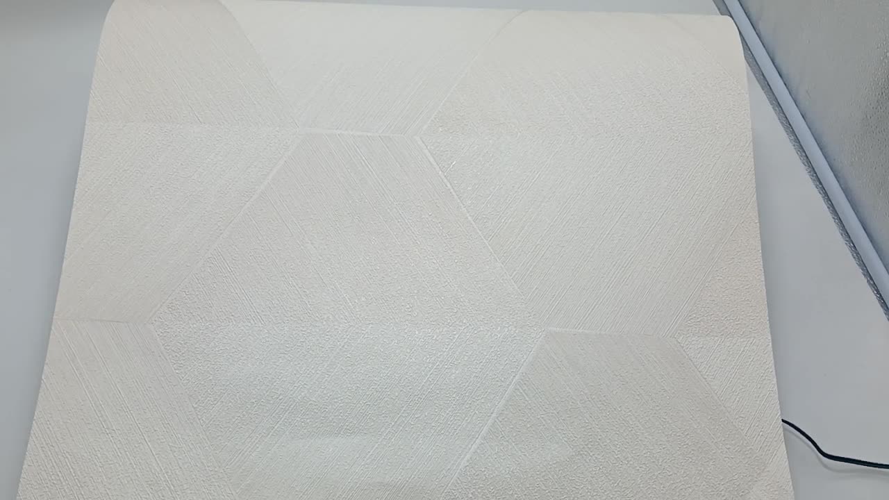 Krém fehér design tapéta modern geometrikus 3D hatású mintával mosható vinly