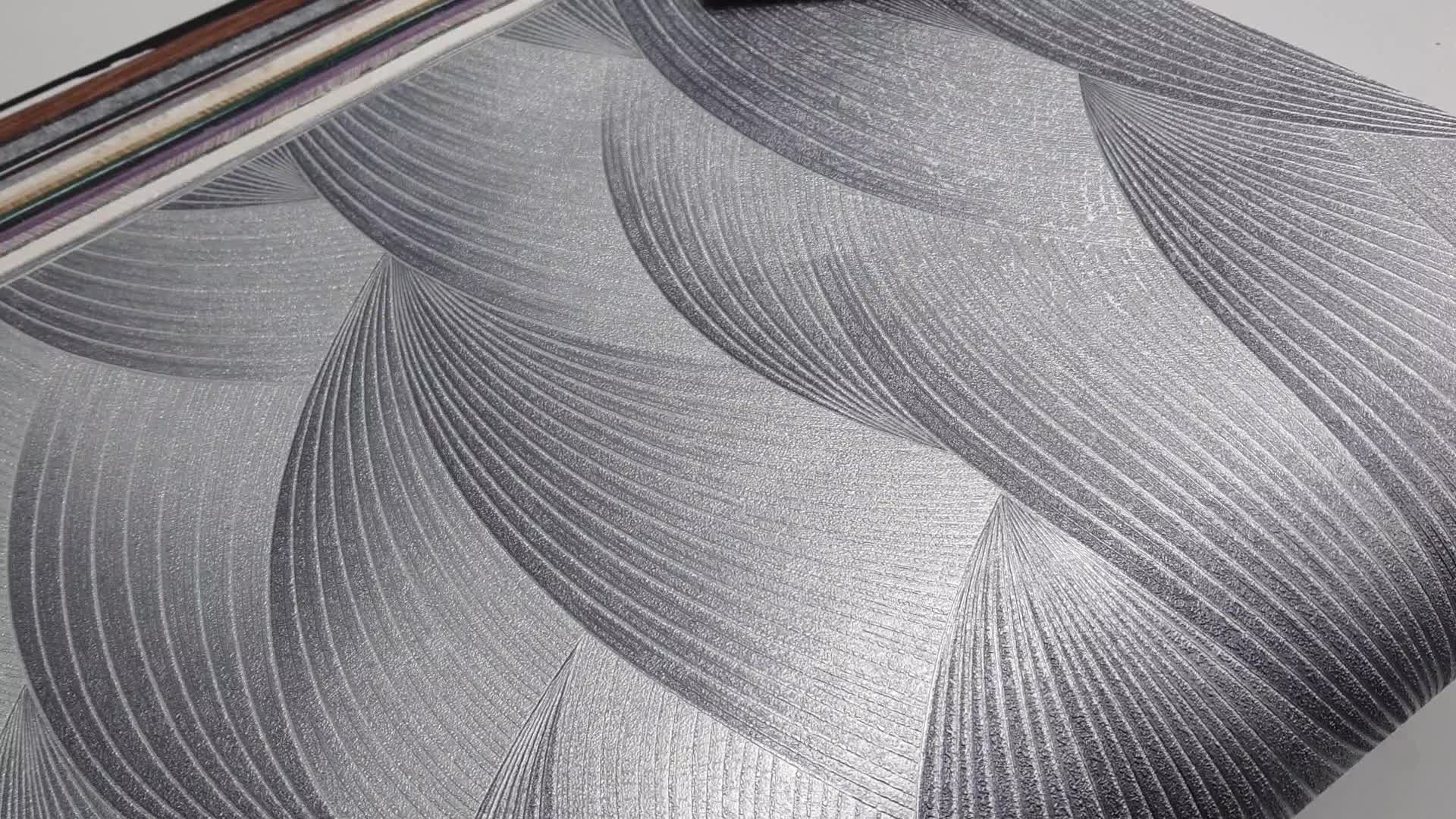 Elegáns hullám mintás ezüstös szürke design tapéta