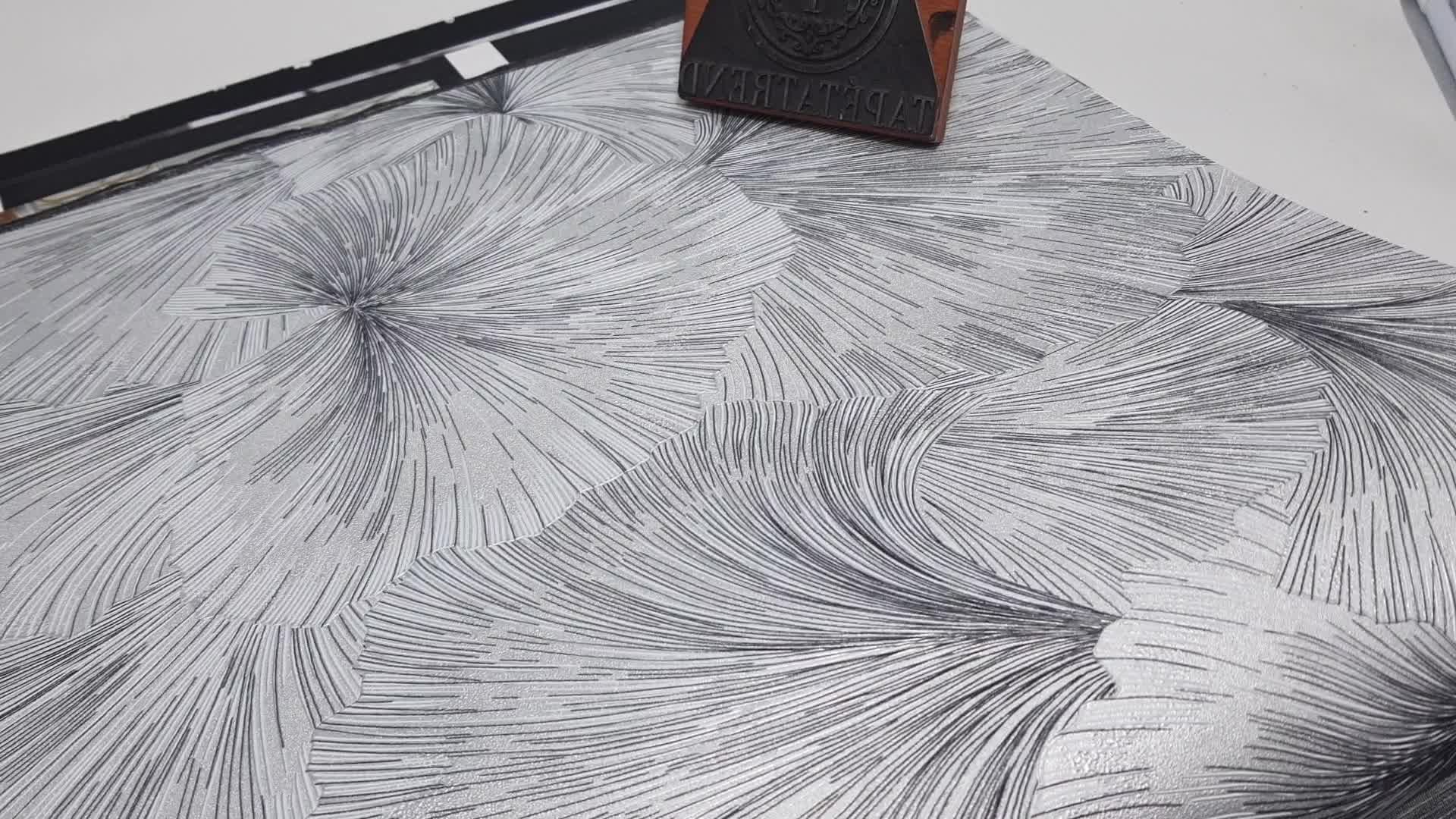 Modern metálos ezüst színű elegáns virág mintás design tapéta