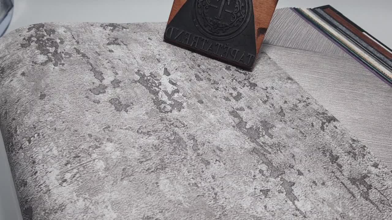 Taupe nyers betonhatású vinyl tapéta mosható