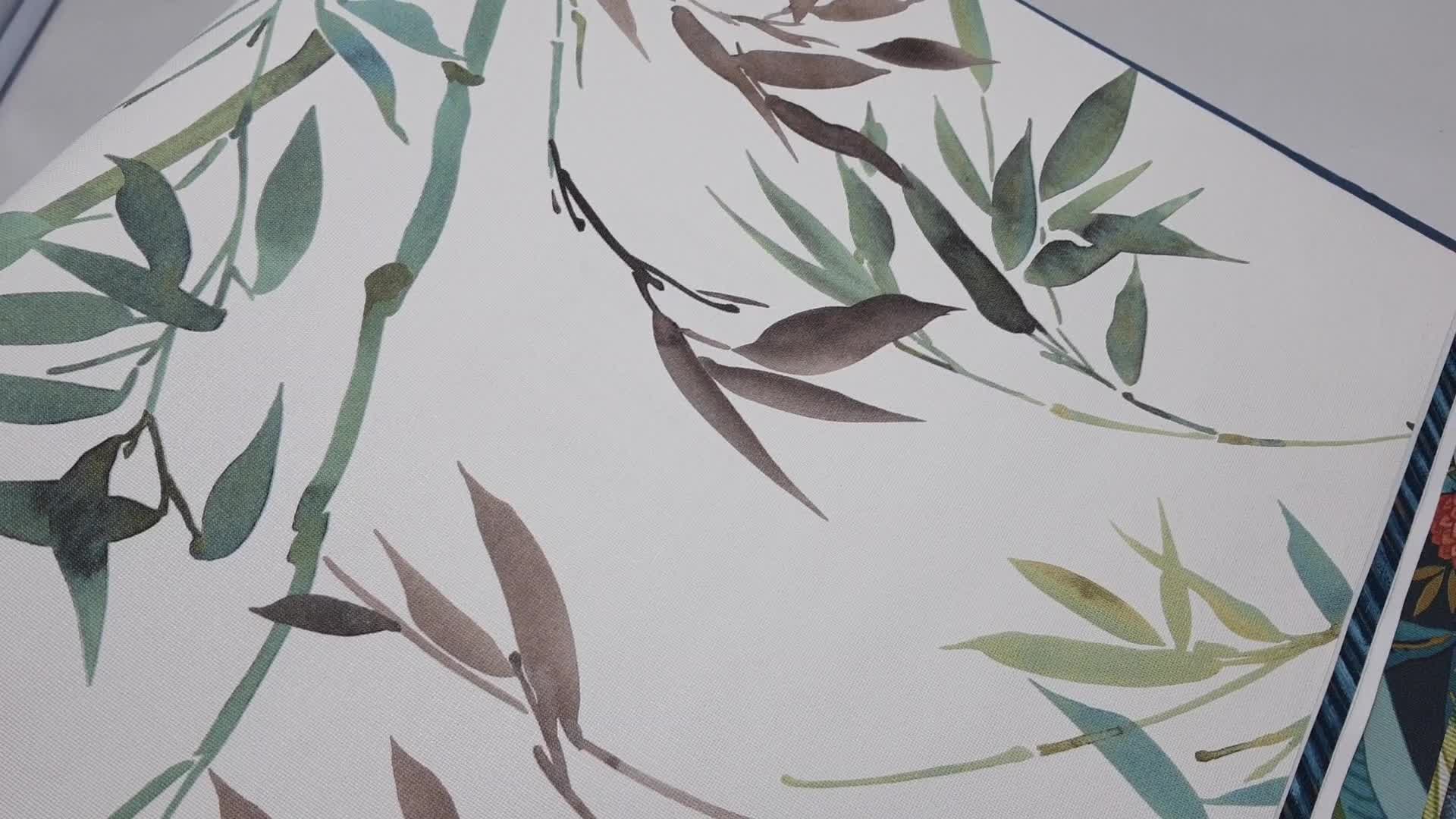 Zöld bambusz levél mintás design tapéta