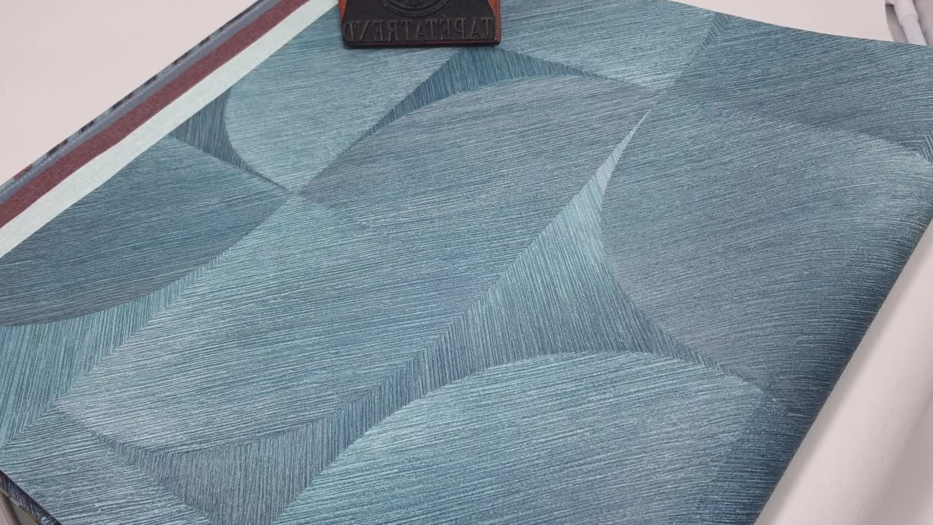 Modern stílusú design tapéta türkiz zöld geometria mintával