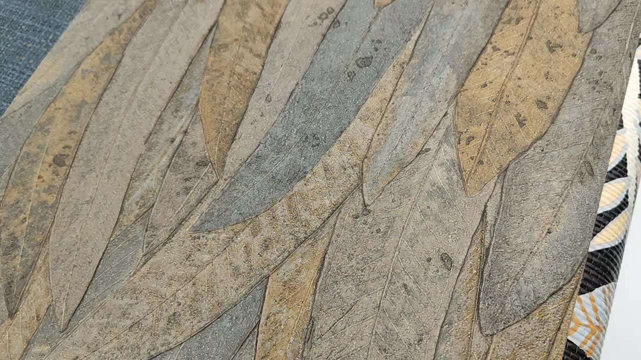 Casamance luxus tapéta 70cm széles antracit szürke struktúrált leveles mintával