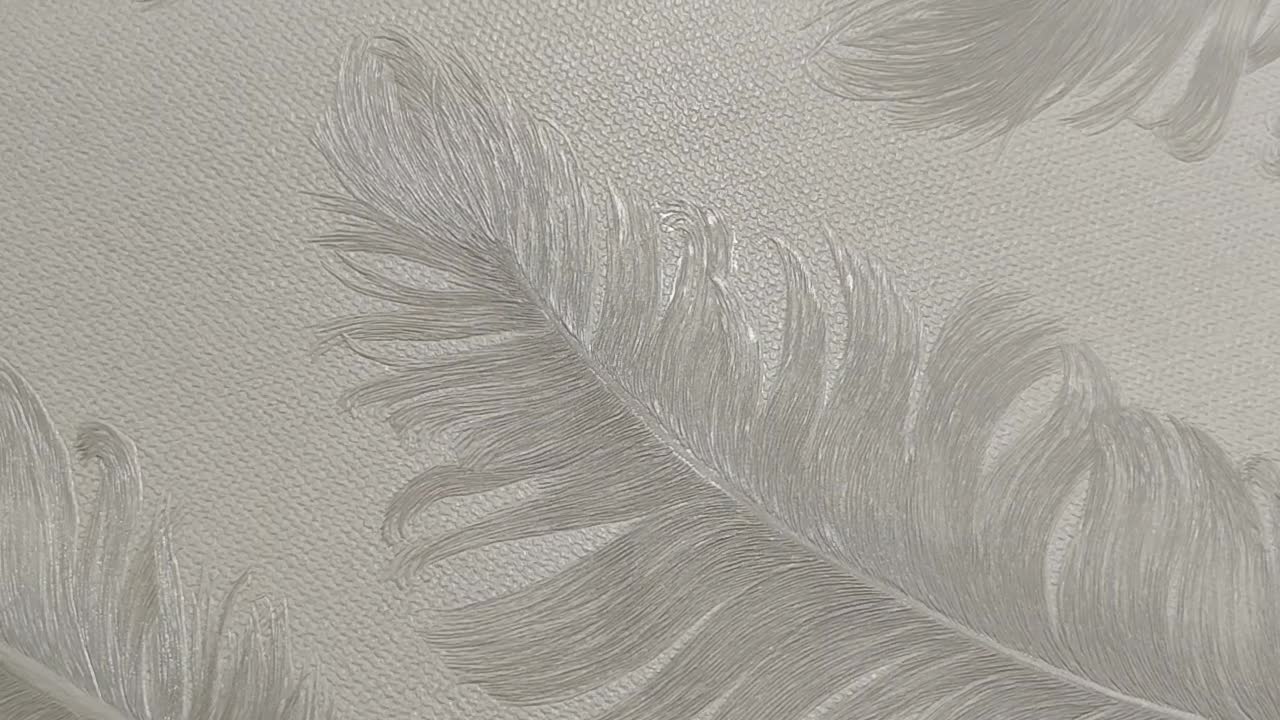 Vintage hangulatú elegáns szürke fehér toll mintás design tapéta