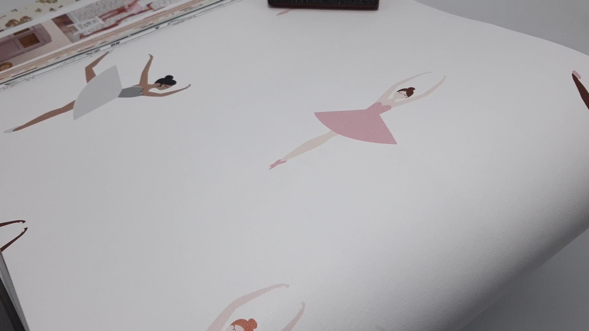 Balerina mintás vlies gyerek tapéta lányszobába