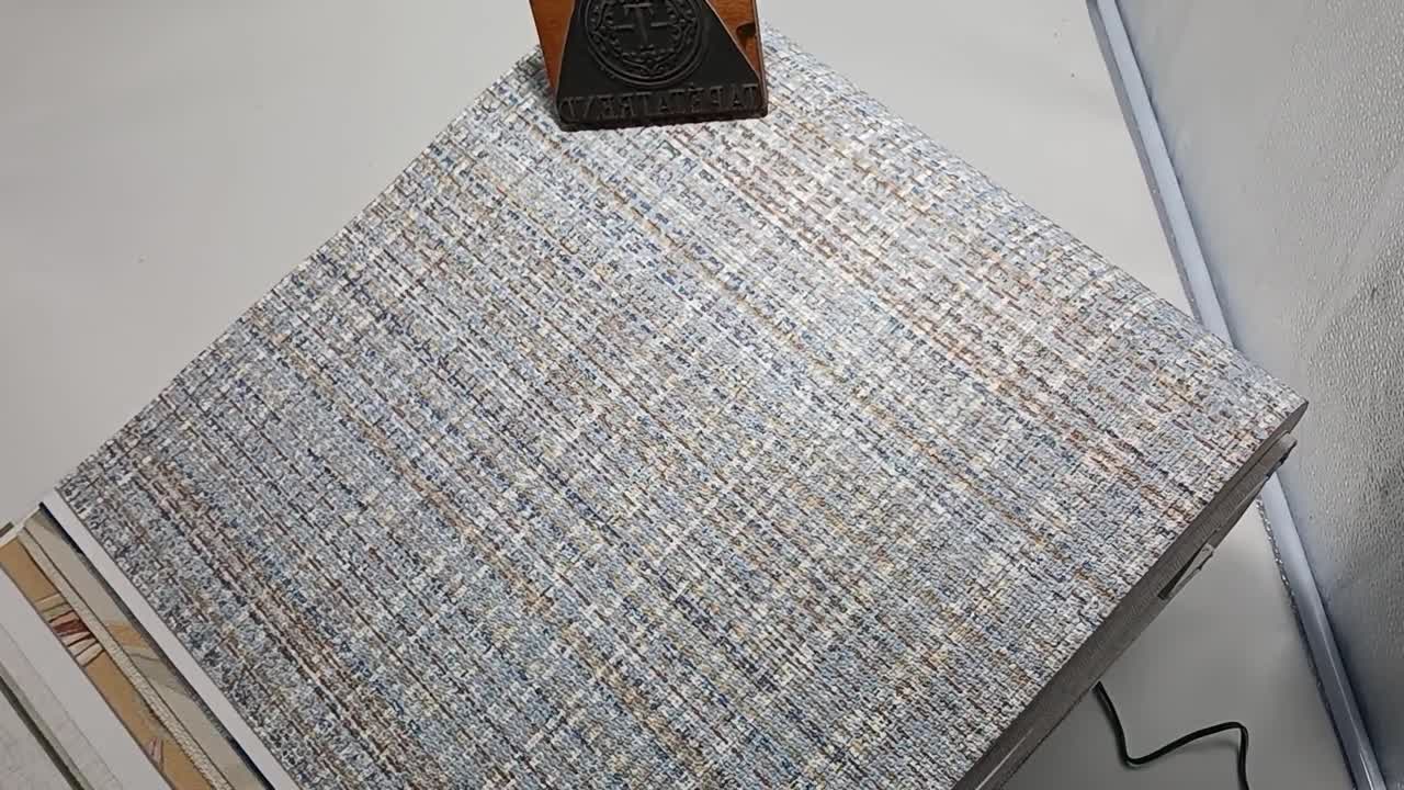 Kék dekor tapéta rattan textilhatású mintával