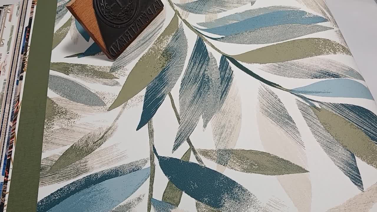 Vlies dekor tapéta leveles mintával akvarell hatással