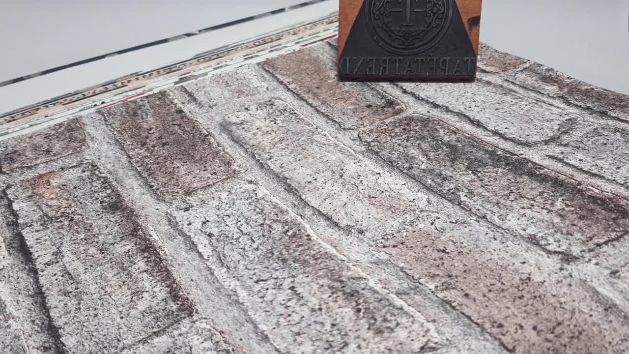 Szürke barna téglamintás dekor tapéta