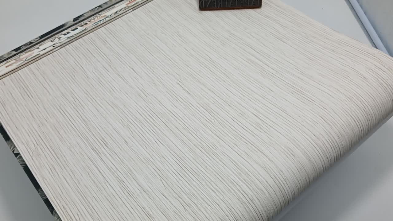 Bézs rattan csíkos vlies dekor tapéta