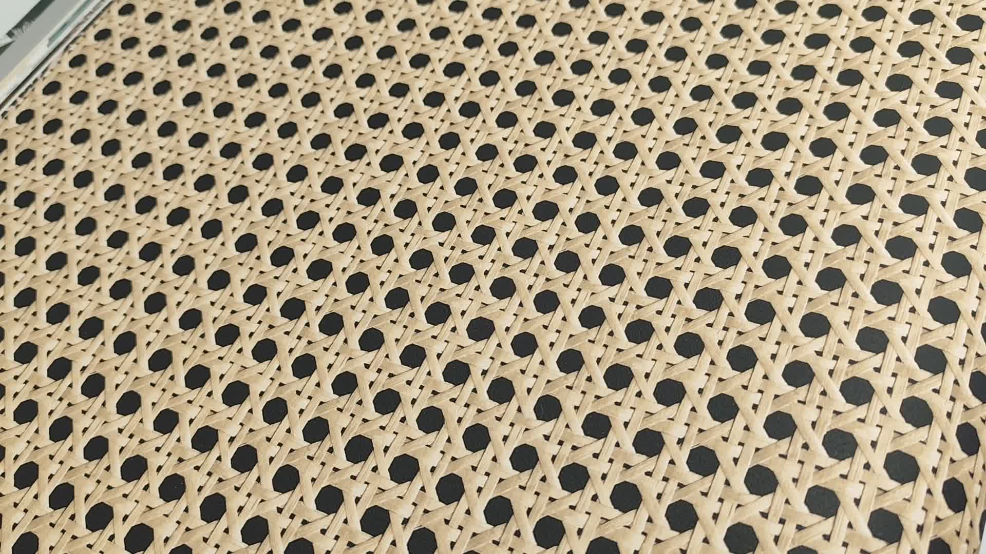 Dekor tapéta fahatású rattan szőtt mintával