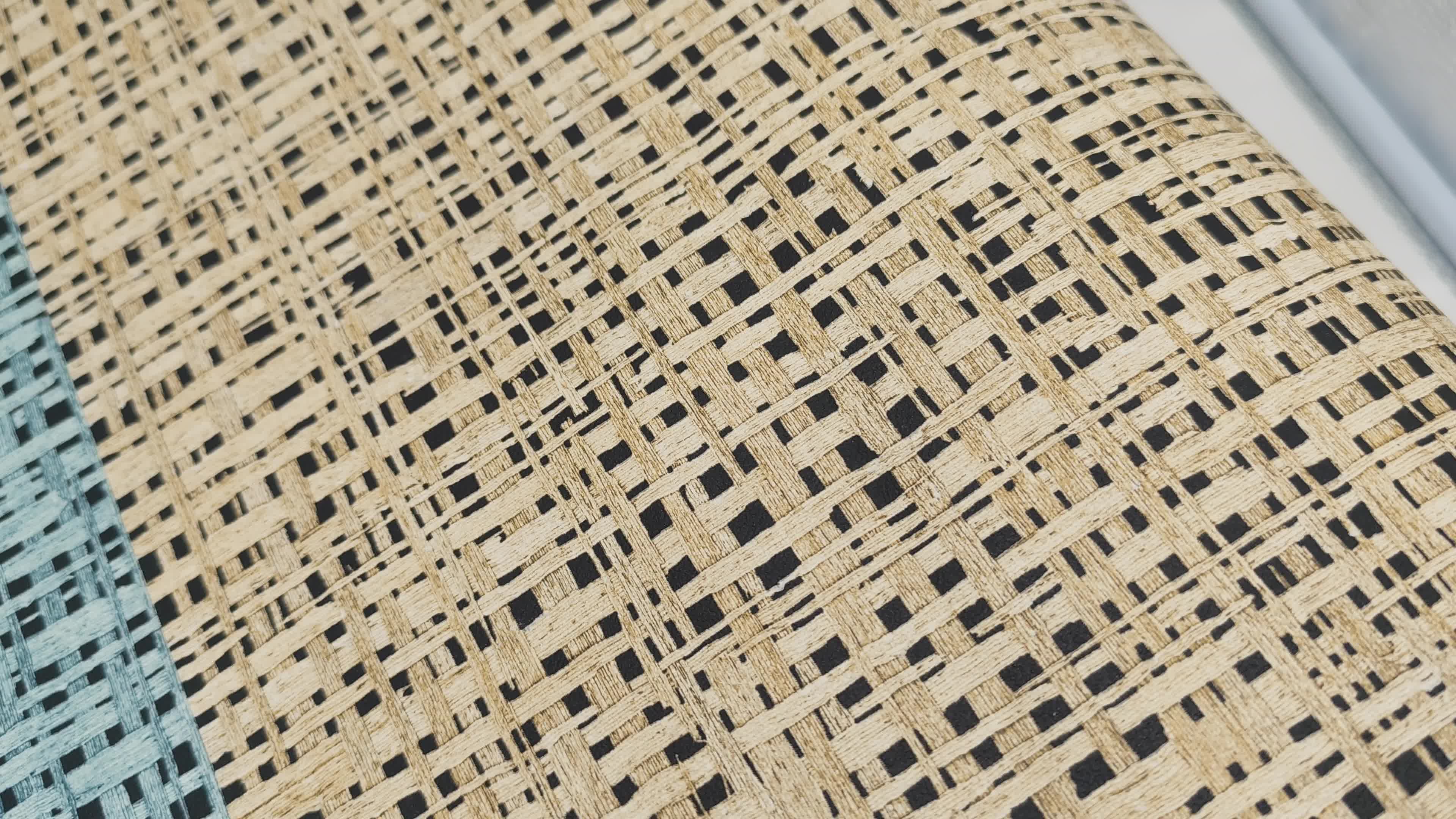 Barna dekor tapéta szőtt hatású mintával vinyl mosható