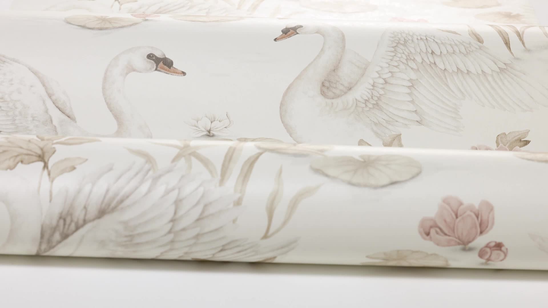 Vlies gyerek tapéta kislányszobába hattyú mintával