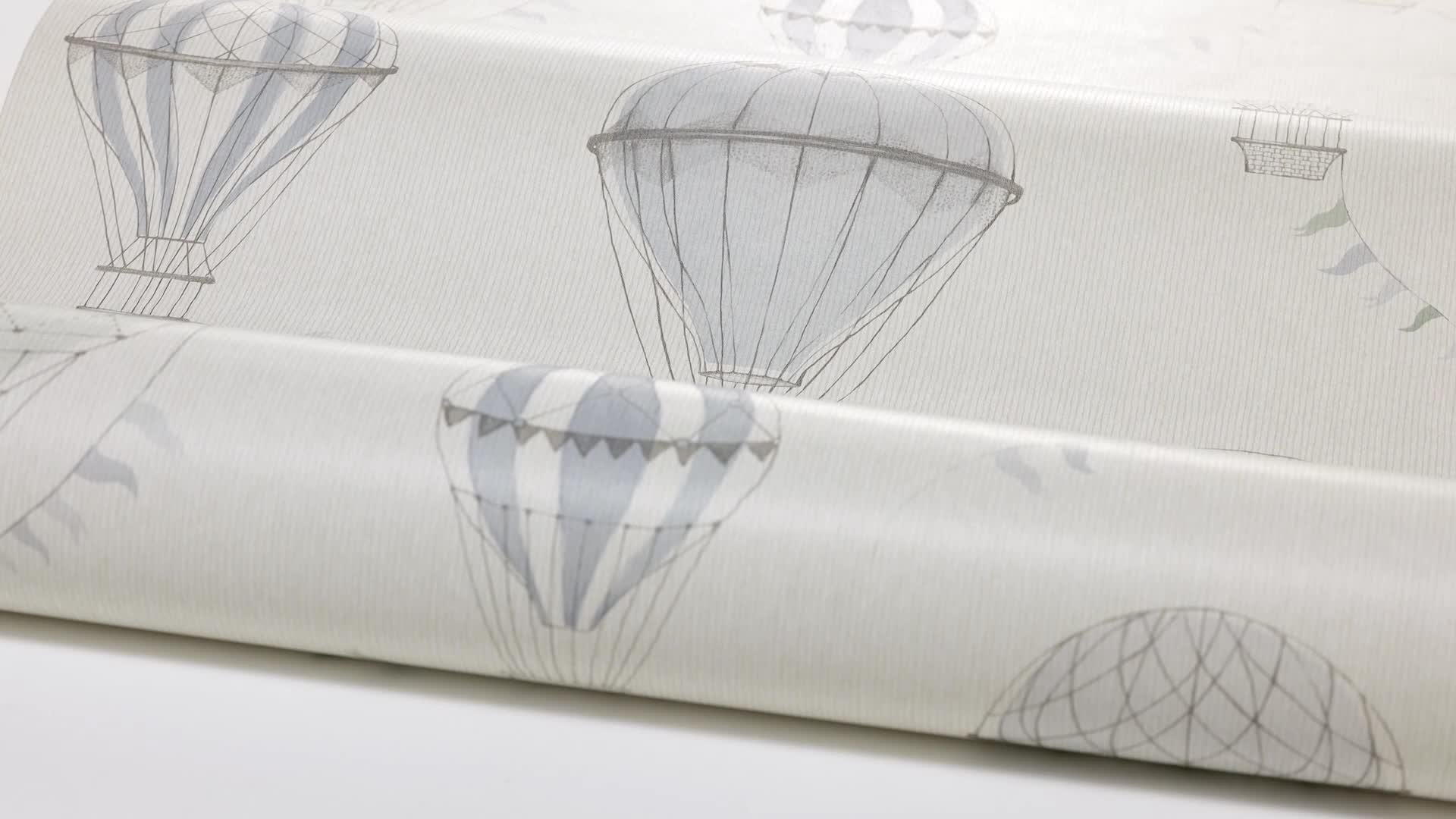 Légballon mintás vlies gyerektapéta rajzolt stílusban