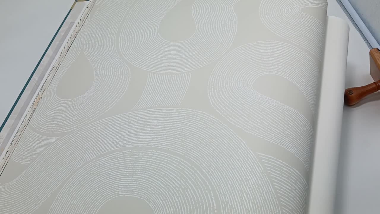 Bézs hullám mintás vlies dekor tapéta, Zen grey